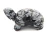 photo of hand carved snowflake obsidian turtle