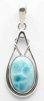 photo of larimar sterling silver pendant from dominican republic