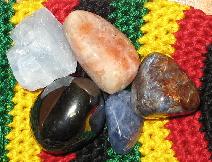 elements of nature, blue calcite, sunstone, hematite, sodalite, pietersite