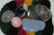 Love healing stones blue lace agate sardonyx rhodonite rose and clear quartz jade nephrite