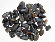 photo of medium sized tumbled blue tiger eye from south africa