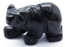 photo of carved black onyx bear