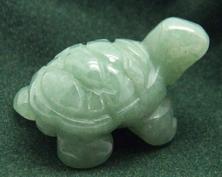 photo of hand carved green aventurine turtle