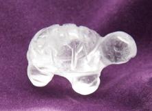 photo of carved turtle made of crystal quartz from Brazil