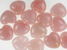 Photo of rose quartz puffy pocket hearts from Brazil