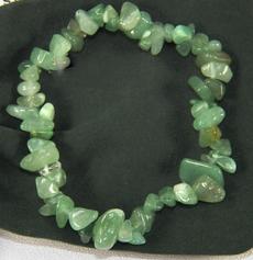photo of green aventurine chip bracelet from india with soft velveteen pouch and metaphysical info card BEST PRICE