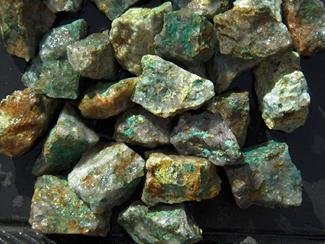 chrysocolla, copper, malachite, azurite, mineral, tumbling rock, madagascar
