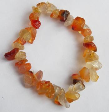 Beautiful bracelet made of large tumbled chunky pieces of carnelian agate beads