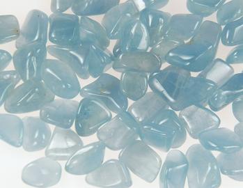 photo of bulk medium blue aquamarine from brazil tumbled stone