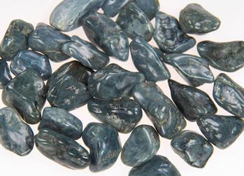 Photo of Vonsen Blue Jade tumbled gemstone stone from Petaluma County california, true nephrite stone of the heart