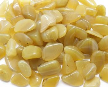 Photo of yellow opal from Tanzania tumbled stones