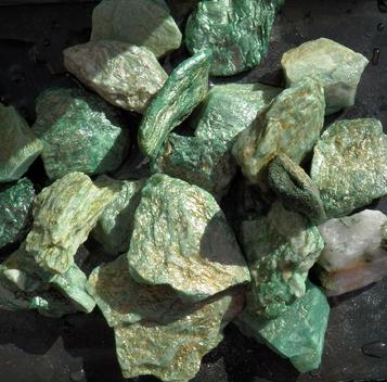 fuchsite, brazil, sparkly, rough stones, tumbling rock, crystals