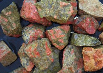 photo of unakite rough tumbling rock from south africa
