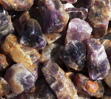 banded chevron amethyst rough crystals rock for tumbling from mozambique africa