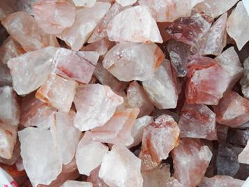 fire quartz, hematoid, hematite, ferruginous, crystal, rough rock, tumbling, tumbler, madagascar