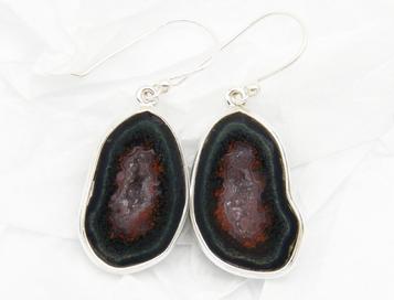 photo of tabasco geode agate amethyst earrings