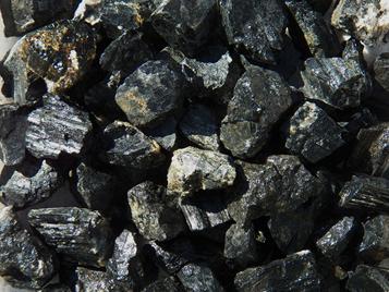 tourmaline, schorl, tumbling rock, rough, stones, India, grounding