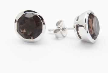 photo of smoky quartz large stud earrings
