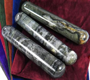 Photo of infinity stone from india, large massage wands, serpentine and quartz, metaqphysical healing crystal gemstone