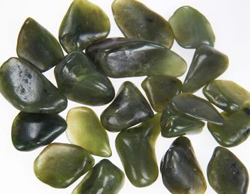 Photo of Green Nephrite Jade tumbled stones gemstone crystal from British Columbia Canada a Stone of the Heart