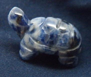 photo of carved turtle made of sodalite from Brazil