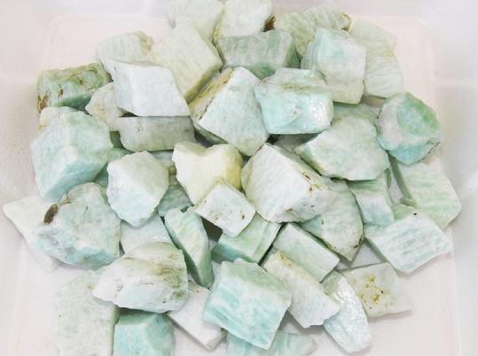 photo of amazonite tumbling rough from India