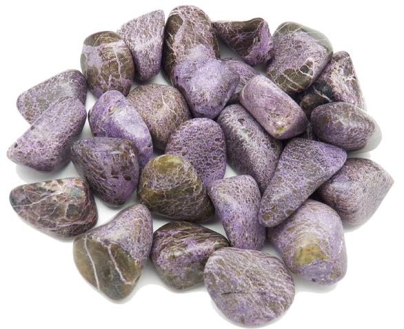 photo of tumbled stichtite from ehlanzeni District, Mpumalanga Province, Wessels Mine South Africa